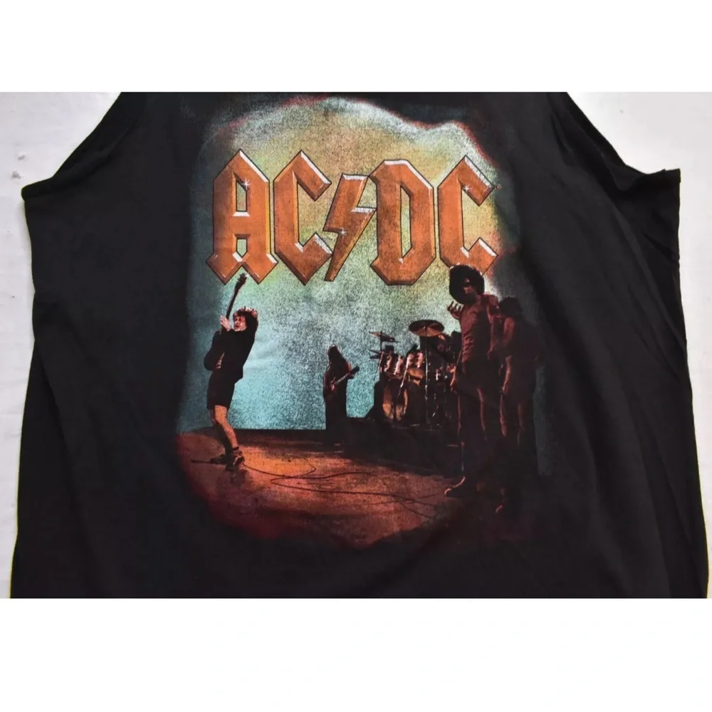 AC/DC Black Retro Graphic Mens Size S Tank Top Shirt - Picture 3 of 5